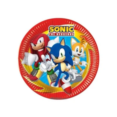 Afbeelding van Sonic Papieren Borden 23cm 8 stuks