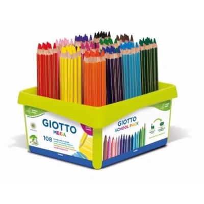 Image de Giotto 5235 00 Mega Hex Lot de 108 Boîte Scolaire, Couleurs Assorties