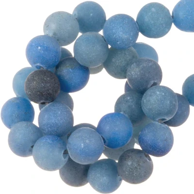Afbeelding van Blauwe Aventurijn Frosted Kralen (6 mm) 62 Stuks voor Sieraden Dreambeads