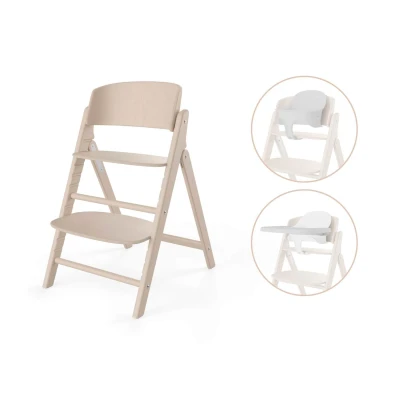 Afbeelding van Cybex Kinderstoel CLICK &amp; FOLD 3 in 1 All Natural/Light Natural Met Babyset Eetblad