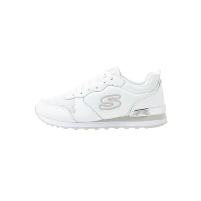 Afbeelding van Skechers Sneakers laag, Dames, Maat: 37.5, White/silver Leer en textiel