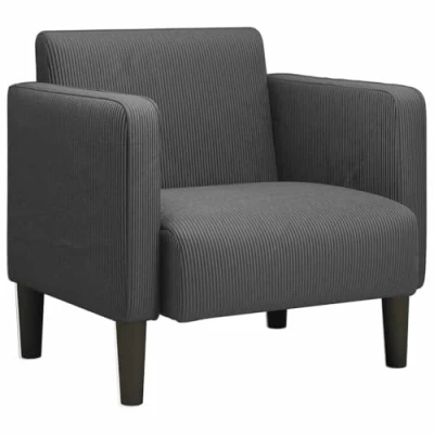 Afbeelding van Fauteuil met armleuningen 54 cm corduroy stof donkergrijs