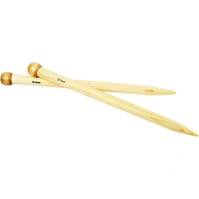 Image de Creotime aiguilles à tricoter bambou 20 mm 35 cm