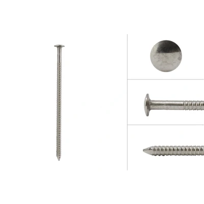 Afbeelding van Wovar Bolkop Ringnagels voor Gevelbekleding RVS A4 2.6 x 65 Doos 500 Gram