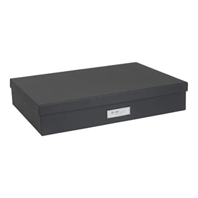Afbeelding van Bigso Box of Sweden 934145641 opbergdoos, DIN A3, vezelplaat, donkergrijs, 31 x 43,5 8,5 cm