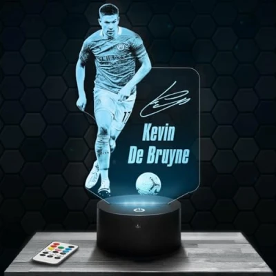 Afbeelding van Nachtlampje, Touch Nachtlampje K. De Bruyne Voetballer Sport Lamp 3D LED Illusie, Cadeau idee Kerstmis Verjaardag Jongens en Meisjes Nachtlamp Kinderkamer of Volwassenen TOP