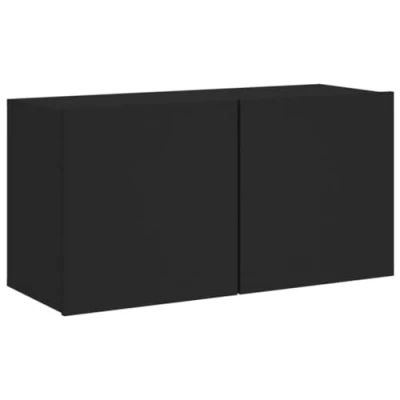 Image de vidaXL Meuble TV mural noir 80x30x41 cm836954