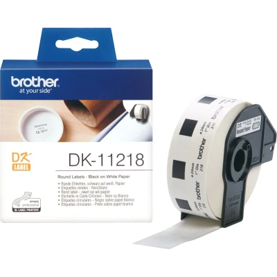Afbeelding van Brother DK 11218 Etiket Zwart op wit (24 mm x 24 mm)