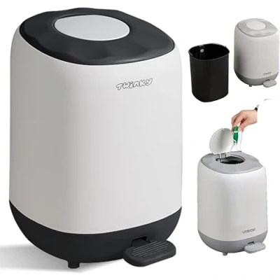 Afbeelding van Twinky® Luieremmer 15 Liter Inhoud Geurvrije Luier Emmer met Step Opener Ruimte voor 30 Luiers Duurzaam &amp; Stijlvol Bruin