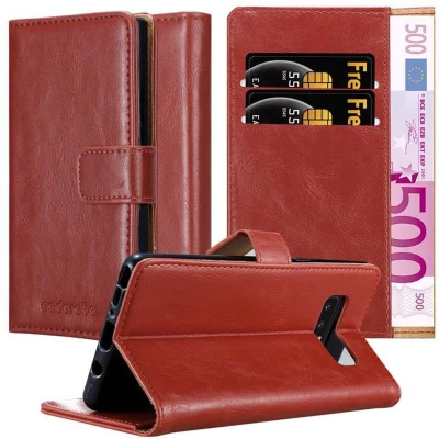 Afbeelding van Cadorabo Hoesje geschikt voor Samsung Galaxy NOTE 8 in WIJN ROOD Beschermhoes met magnetische sluiting, standfunctie en kaartvakje Book Case Cover Etui