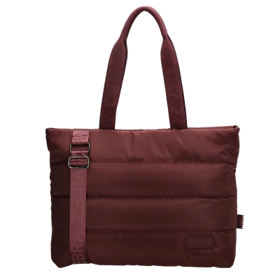Afbeelding van Zebra Trends Elske Shopper 15,6&quot; Laptoptas Crossbody Schoudertas Soft Puffer Tas Bordeaux rood