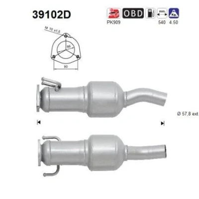 Afbeelding van AS 39102D Katalysator 540mm