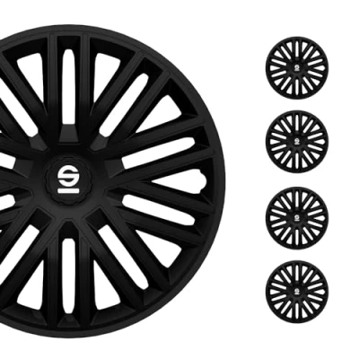 Image de Sparco Enjoliveurs Bergamo 15 pouces Noir Set de 4 pièces