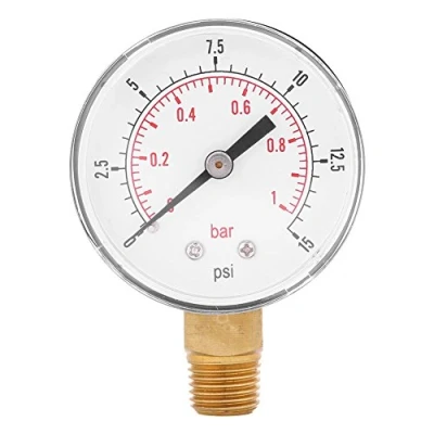 Afbeelding van Lage druk mini manometer, BSPT manometer voor lucht olie of waterbrandstof 0 15 psi/0 1 bar