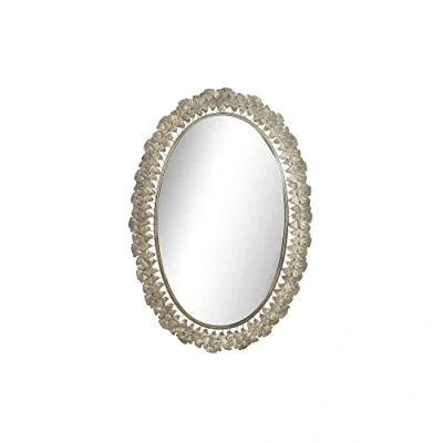 Afbeelding van Wandspiegel DKD Home Decor Spiegel Champagne Metaal Blad van een plant (69 x 3,5 98,5 cm)