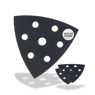 Afbeelding van DFS set van 3 beschermkussens voor deltaschuurmachines 93 x mm, 6 gaten, klittenbandbeschermers een betere hechting driehoekige schuurpapierschuurmachines