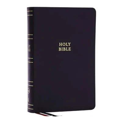 Afbeelding van NKJV, Single Column Reference Bible, Verse by verse, Black Bonded Leather, Red Letter, Comfort Print