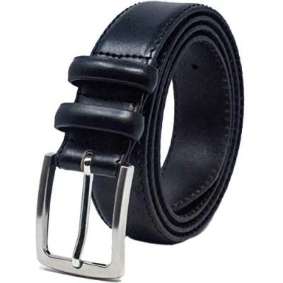 Afbeelding van Ashford Ridge Leren herenriem met dubbele gesp, 33 mm, zwart.