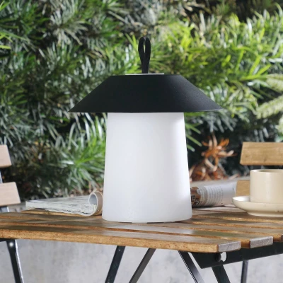 Afbeelding van Lindby Terraslampen met dimmer 1licht Kunststof H: 22.4 cm wit, zwart Inclusief lichtbron