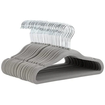 Afbeelding van AmazonBasics fluwelen hangers voor kinderen 50 stuks, grijs