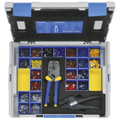 Afbeelding van Klauke LBOXX230B Assortiment kabelschoenen Deels geïsoleerd Blauw, Rood, Grijs, Geel, Zilver 2377 onderdelen