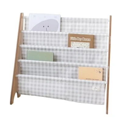 Afbeelding van 3 Sprouts Boekenrek Gingham Vichy Beige