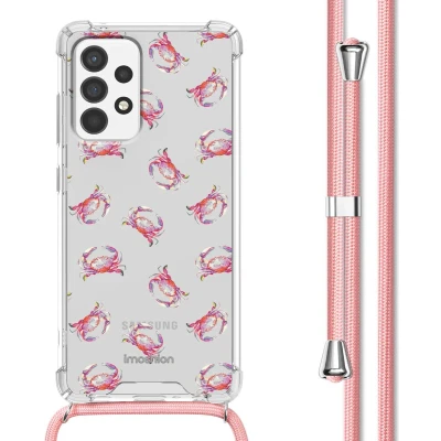 Afbeelding van imoshion Hoesje Geschikt voor Samsung Galaxy A52 (4G) / A52s (5G) met Koord Design Meerkleurig Crab Watercolor