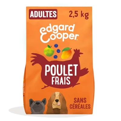 Afbeelding van 2,5kg Edgard &amp; Cooper Adult Graanvrij Kip Droog hondenvoer