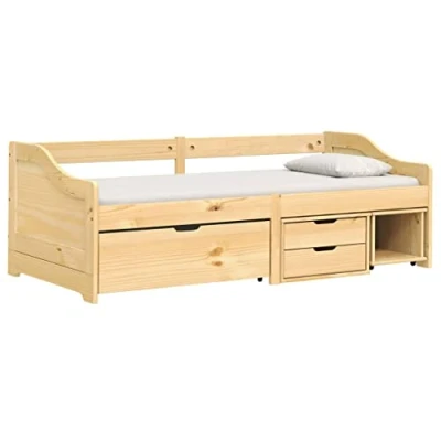 Afbeelding van vidaXL Slaapbank met 3 lades IRUN 90x200 cm massief grenenhout