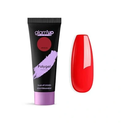 Afbeelding van GLAM UP Paris &#039;Up Semi permanente polygel verlengingsgel van buis uv nagelopbouwgel kunstdesign voor nagels eenvoudig te gebruiken lange houdbaarheid rood