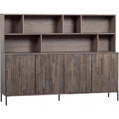Afbeelding van WOOOD Exclusive New Gravure Wandkast B 200 cm Essen Espresso