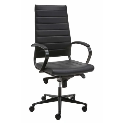 Afbeelding van Ergonomische bureaustoel design 601 hoge rug zwart frame zwarte zitting