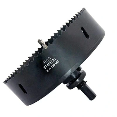 Afbeelding van Laiwei Gatenzaag 152 mm, met arbor A2 Heavy Duty, 4341 middenboor, zaagdiepte 38 mm voor het boren van gaten in hout, aluminium profielen, pvc en metalen buizen