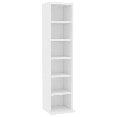 Afbeelding van Cd kast 21x20x88 cm bewerkt hout wit