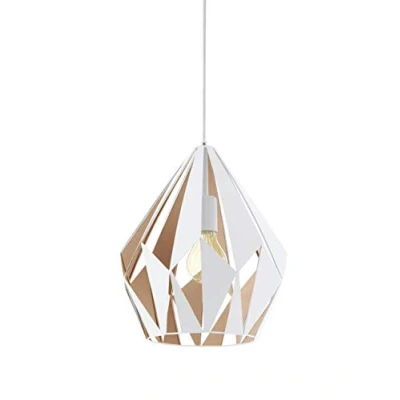 Afbeelding van Eglo Hanglamp Carlton 1 Wit/roségoud Wit