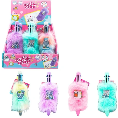 Afbeelding van Canenco Cutie Crew 6 Kleurenpen Pluche