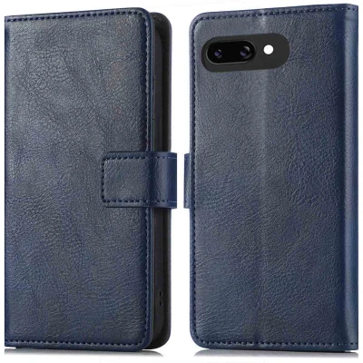 Afbeelding van imoshion Hoesje Geschikt voor Google Pixel 9a Luxe Bookcase Donkerblauw