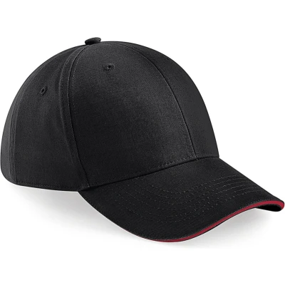 Afbeelding van Beechfield Pet Athleisure met 6 panelen B20 Black / Classic Red