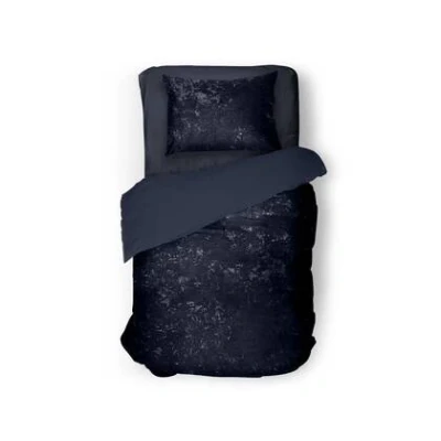 Afbeelding van Eleganzzz Dekbedovertrek Crushed Velvet Royale Blue 140x200/220cm 100% Eenpersoons dekbedovertrekken