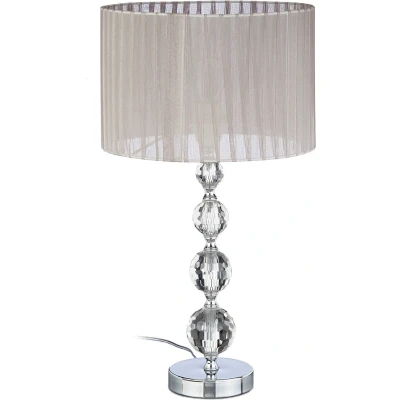 Afbeelding van Relaxdays nachtlamp kristal designerlamp tafellamp ronde lampenkap leeslamp lamp