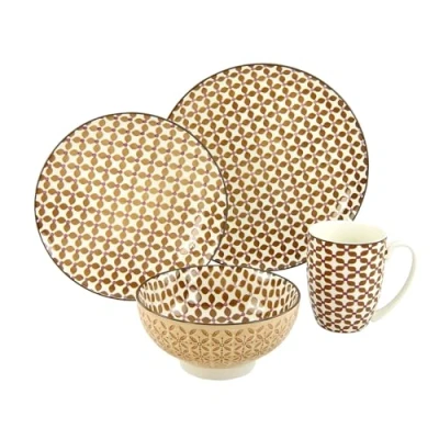 Afbeelding van Creatable, Mandala 20314 Tafelservies, 4 delig, aardewerk, bruin
