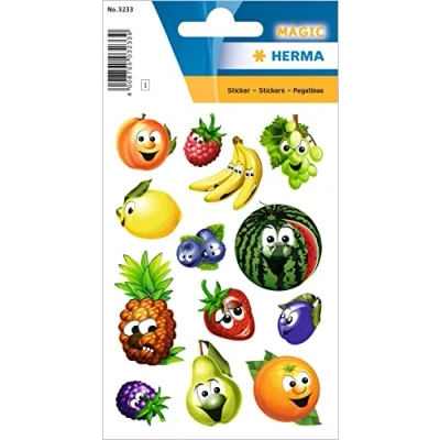 Image de Herma sticker magic frchte, wackelaugen selbstklebend, mit beweglichen augenteilen, 13 pro blatt inhalt 1 3233