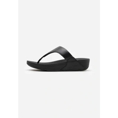 Afbeelding van Fitflop LULU Toepost Teensandalen, Dames, Maat: 36, Black Leer