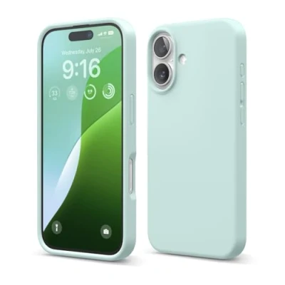 Afbeelding van elago Compatibel met iPhone hoesjes, hoogwaardige vloeibare siliconen hoes, volledige beschermhoes, schokbestendig, dunne telefoonhoes, zachte microvezelvoering