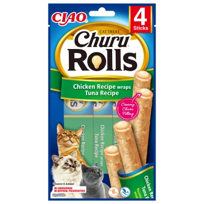 Afbeelding van Inaba Churu Rolls Kattensnack Kip Tonijn 58 g