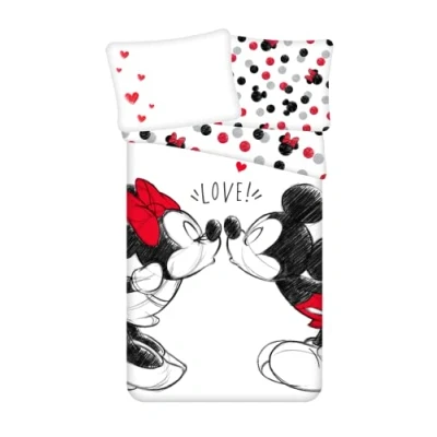 Afbeelding van Disney Minnie &amp; Mickey Mouse Dekbedovertrek, Love Eenpersoons 140 x 200 cm Katoen