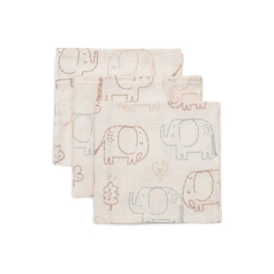 Afbeelding van Jollein Monddoekje Hydrofiel 31x31cm Elephant Tales 3 Stuks Multicolor