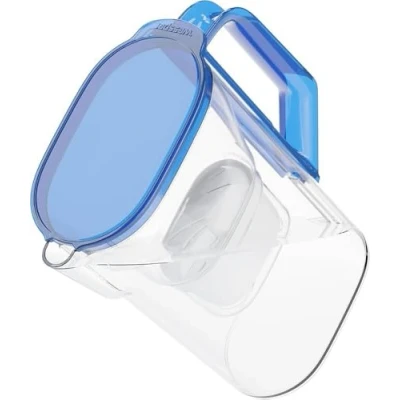 Afbeelding van Wessper Filterkaraf voor koelkastdeur, 2,7 l, waterkaraf met actieve koolfilter, compatibel Brita Maxtra filterpatronen, blauw