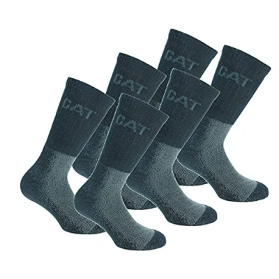 Afbeelding van Caterpillar Heavy Duty Worksocks 6 paar zware werksokken, hoogwaardig katoen met elastische lycra vezel, zwart.
