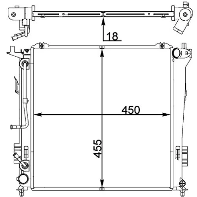 Afbeelding van MAHLE ORIGINAL CR 1404 000P Radiateur 456 450 19 Koelribben gesoldeerd KIA: Pro cee‘d I Hatchback